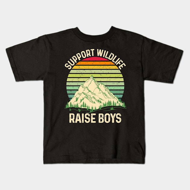 Support Wildlife Raise Boys Kids T-Shirt by  Big Foot Shirt Shop